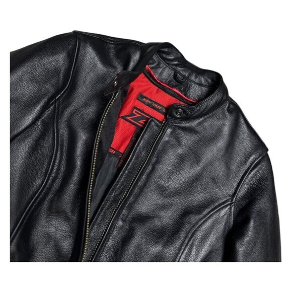 Z1R Genuine LEATHER Motorcycle Biker Zip-Out Liner Riding Heavy Jacket Womens M - Picture 4 of 6